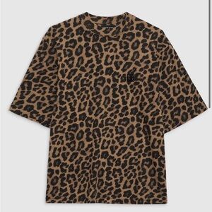 NWT- Anine Bing Avi Tee in black and brown leopard.